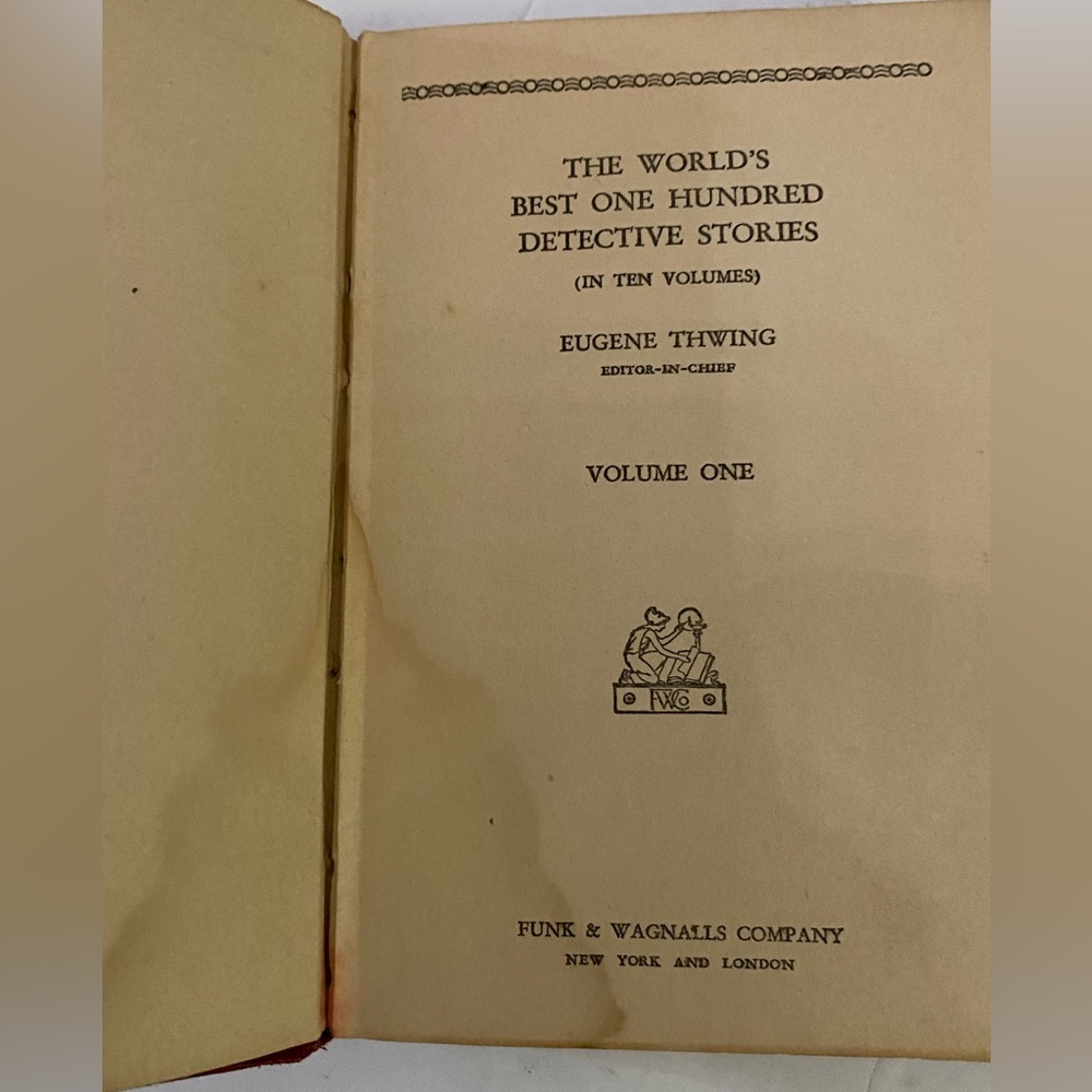 THE WORLD’S BEST ONE HUNDRED DETECTIVE STORIES Volume One